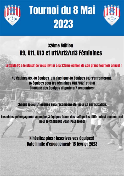 Actualité Tournoi Du Huit Mai 2023 32ème édition Club Football