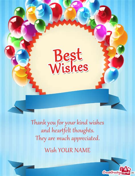 Thank You For Your Kind Wishes And Heartfelt Thoughts Free Cards