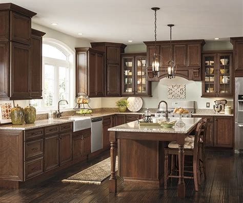 3/4 plywood adjustable shelf, with edge banding front and back. Addington cherry french roast | Dark brown kitchen ...