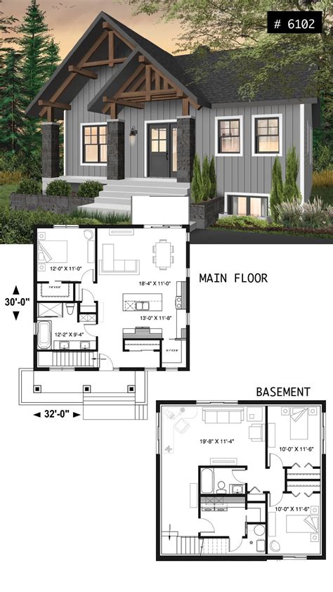 Find a floorplan you like, buy online, and have the pdf emailed to you in the next 10 minutes! Small and affordable bungalow house plan with master on ...