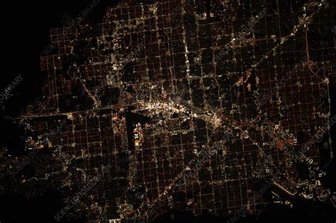 Las Vegas Nevada Usa At Night Satellite Image Stock Image C054