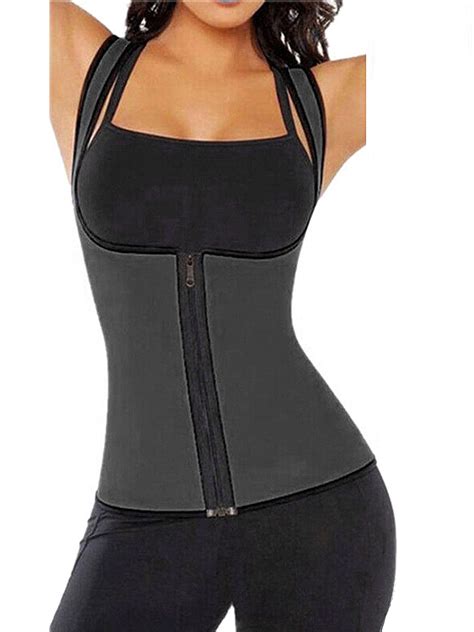 Citgeett Women S Underbust Latex Corset Waist Trainer Cincher Steel Bone Body Shaper Vest