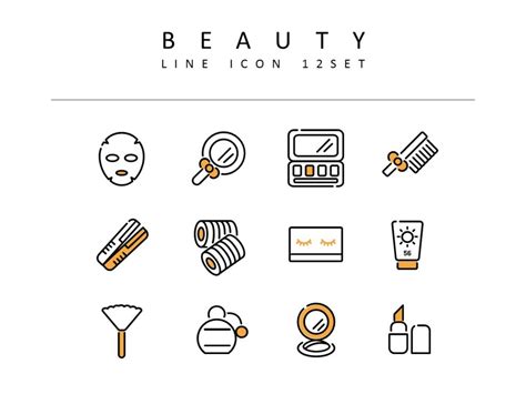 Beauty Icons Set Vector