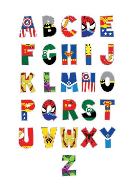 Everything you wanted to know, from alpha to zulu. Superhero Alphabet And Number Prints Playroom by ...