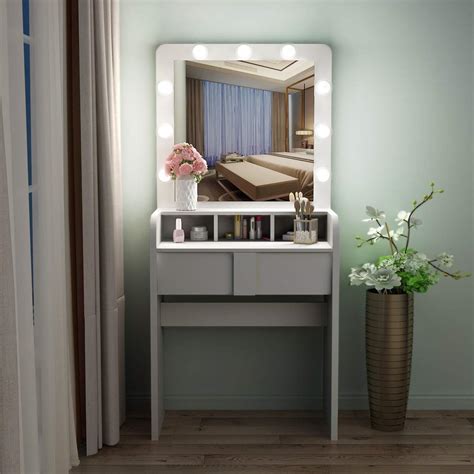 Tribesigns Vanity Table Set With Lighted Mirror Makeup Vanity Dressing