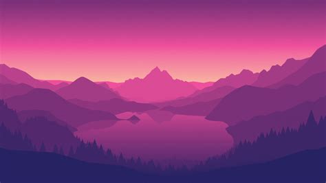 3840x2138 firewatch 4k desktop wallpaper cool resolution: Обои Горное озеро в розово-фиолетовых тонах, пейзаж из ...
