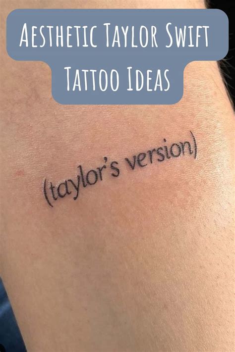 aesthetic taylor swift tattoo ideas for the eras tour tattoo glee
