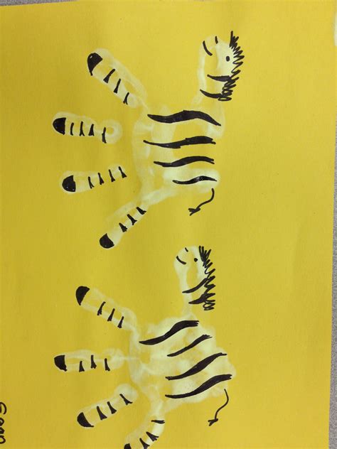 Zebra Hand Print Craft For Preschoolers Handprint Crafts Kids Art