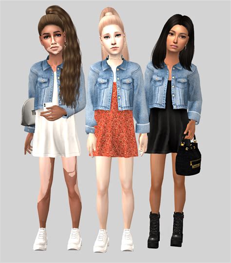 Modthesims Little Jewels Four Different Outfits For Young Girls Artofit