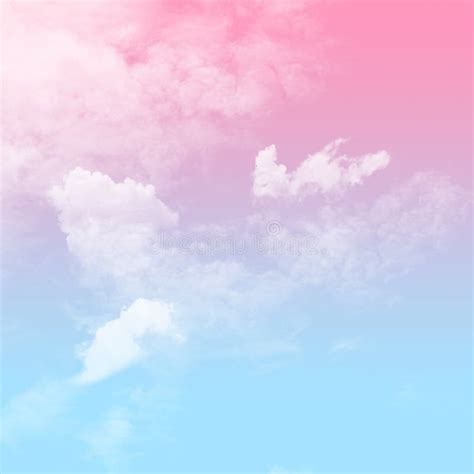 Blue And Pink Sky With Cloudy Stock Photo Image Of White Pastel
