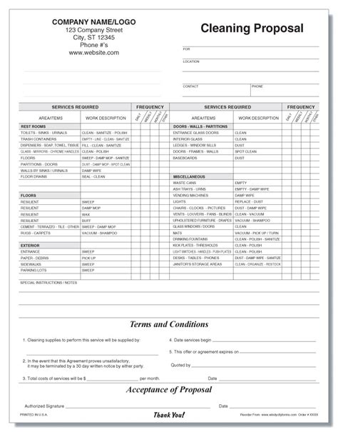Cleaning Proposal Commercial Windy City Forms