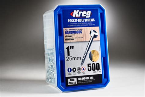 Kreg 6 X 1″ Pocket Hole Screws Fine Thread 500 Ct The Woodsmith Store