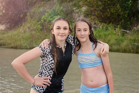teen sisters at the beach by stocksy contributor gillian vann stocksy