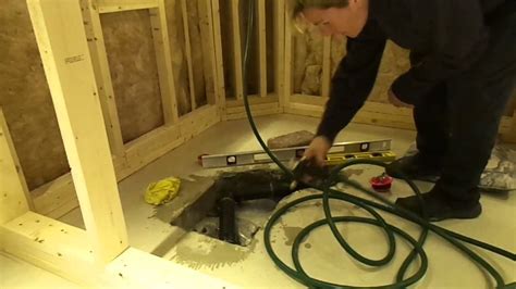 Before you begin, have your plans approved by an inspector and consider the following: How to install a shower drain in a cement floor - YouTube