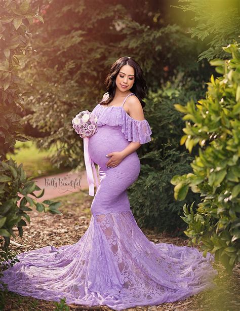 Maternity Mermaid Tail Dress Set For Photo Shoot Ruffles Long Pregnancy