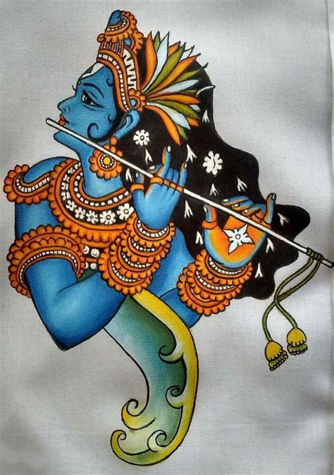 Lord Krishna Kerala Mural Painting Madhubani Painting Krishna