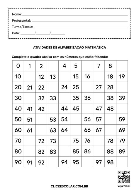 Atividade De Alfabetização Matemática Modisedu