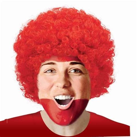 Pop Red Afro Fancy Dress Pop Afro Wigs For Costumes And Outfits Accessory