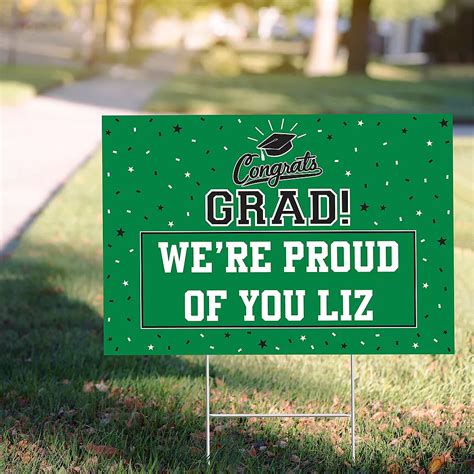 Custom Green Graduation Yard Sign Party City