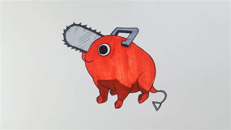 Cara Menggambar Pochita Dari Anime Chainsaw Man Youtube