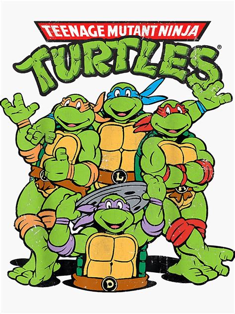 Teenage Mutant Ninja Turtles Classic Retro Logo Tee Shirt Sticker For