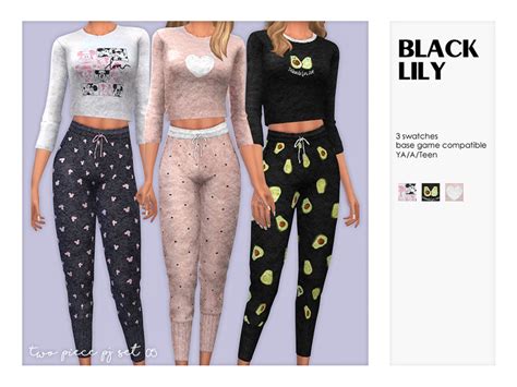 The Sims Resource Two Piece Pj Set 05