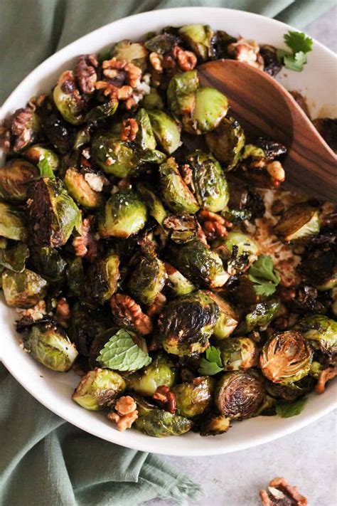 crispy roasted brussels sprouts with toasted walnuts and goat cheese 17 grateful grazer