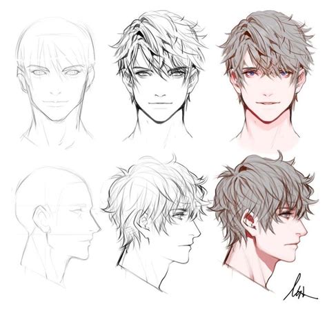 If the thought of creating beautiful cartoon char. - Male hairstyles drawing - abbey Blog in 2020 | How to draw hair, Chibi hair, Anime boy hair