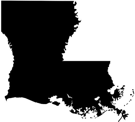 Louisiana Map Silhouette Free Vector Silhouettes
