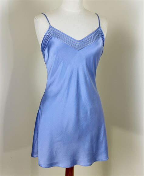 Victorias Secret Short Silk Nightgown M Chemise Something Blue