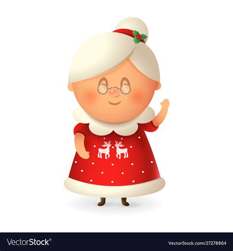 mrs claus wife santa claus royalty free vector image