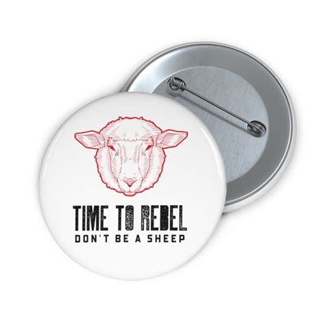 Sheeple Sheep Wake Up Pin Button Badge Time To Rebel Etsy