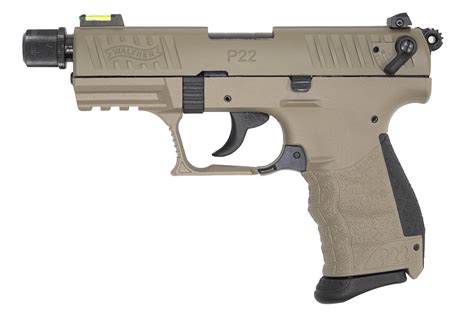 Shop Walther P22 Qd 22lr Fde Rimfire Pistol With Threaded Barrel And