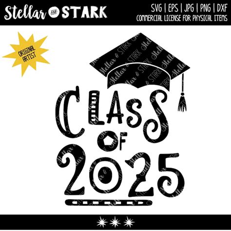 Funky Class Of 2025 Graduation Cap Svg Class Of 2025 Grad Etsy Uk