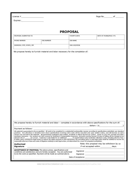 Free Printable Proposal Forms Free Printable Templates