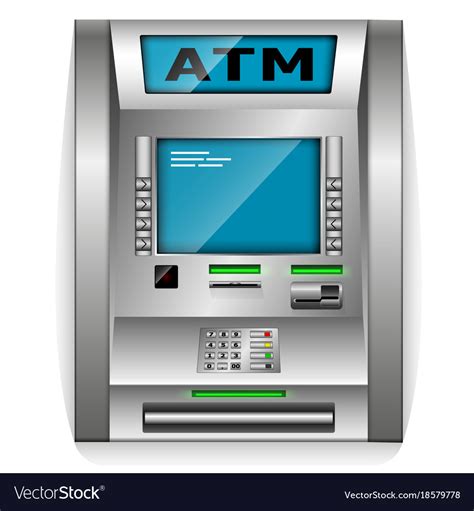 Citibank, ncr corp., american bankers association. Atm - automated teller machine metal construction Vector Image