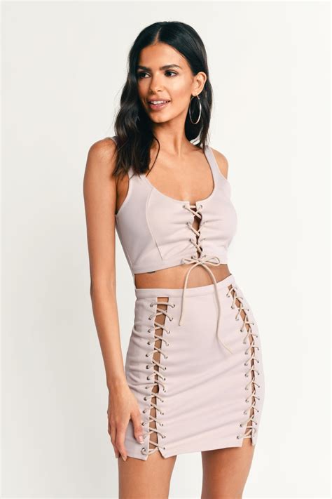 Trendy Nude Bodycon Dress Cut Out Dress Nude Lace Up Dress