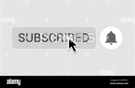 Mouse Clicking A Subscribe Button With Transparent Background Stock