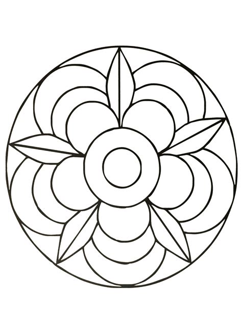 Plantillas en blanco y negro para imprimir y colorear para niños y niñas. Mandalas: Guía con Imágenes de mándalas para colorear ...