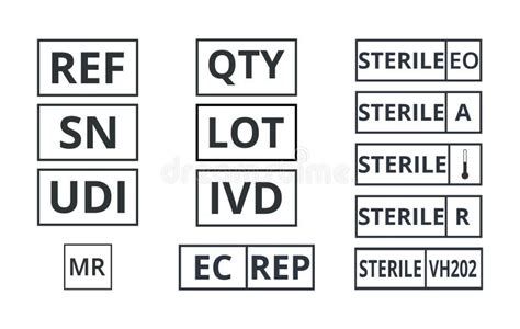 Set Of Medical Symbols Graphical Symbols For Medical Devices Stock