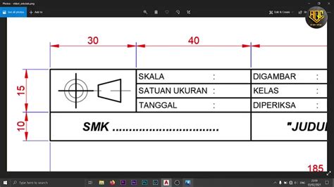 Membuat Etiket Kepala Gambar Autocad Youtube