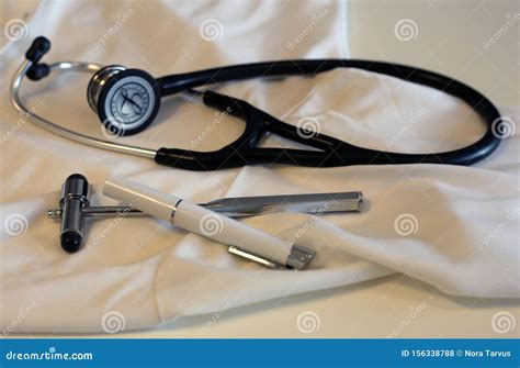 Basic Equipment Of A General Practitioner Doctor Physician Stock