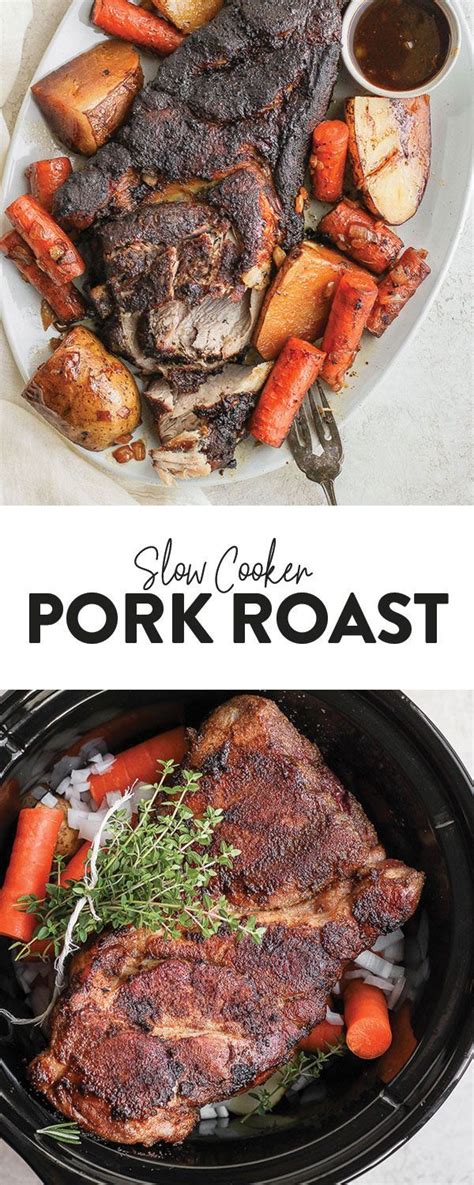 Kosher salt and freshly ground black remove pork from oven and tent with foil. This slow cooker pork roast is fall off the bone delicious ...