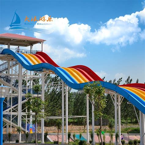 Aqua Park Water Playground Equipment Fiberglass Rainbow 3 6 Lanes Water