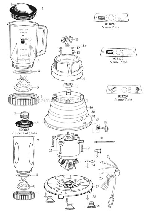 Waring 51bl10 Parts List And Diagram