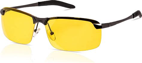 glteck night driving glasses anti glare night vision glasses hd polarized yellow tint fit over