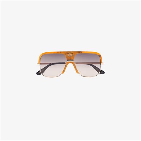 gucci eyewear orange gradient lense aviator sunglasses browns