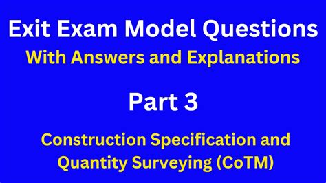 Exit Exam Model Questions With Explanation And Answers Part 3 Youtube
