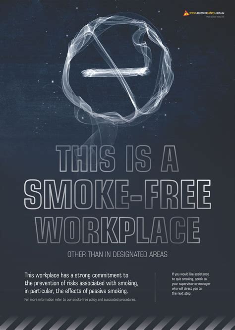 Workplace Health And Safety Poster Aimed At Keeping Workplaces Smoke Free And Free Of The Dangers