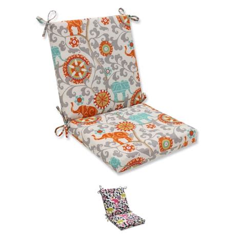 pillow perfect outdoor indoor menagerie squared corners chair cushion